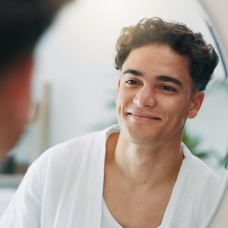 a man looking at the camera