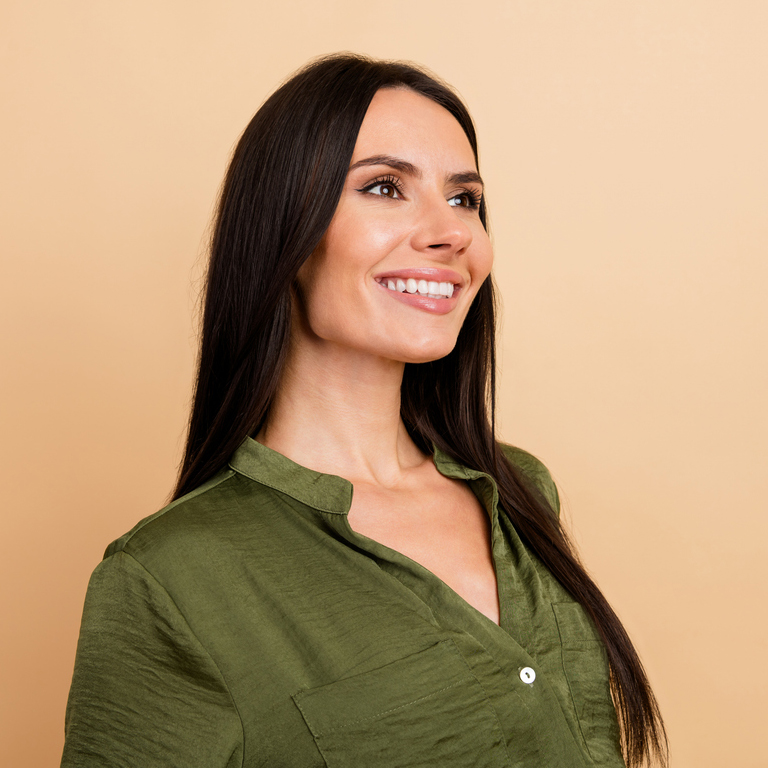 a woman smiling for the camera