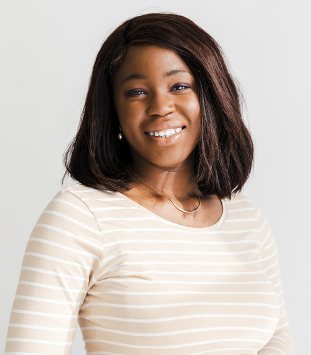 a woman smiling for the camera