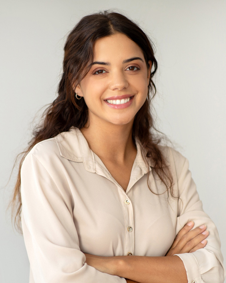 a woman smiling for the camera