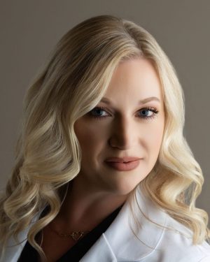 a woman looking at the camera